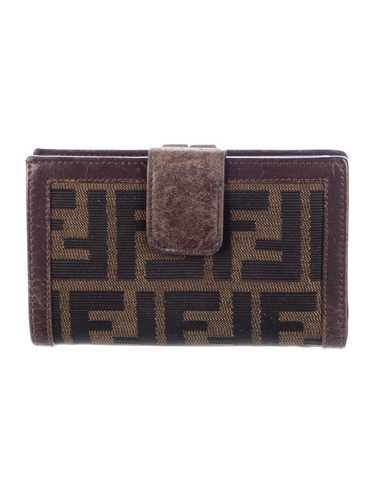 Fendi Compact Wallet Brown Canvas Printed Zucca F… - image 1