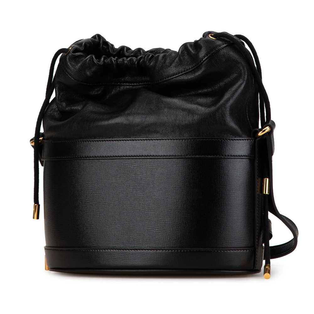 Black Gucci Leather Horsebit 1955 Bucket Bag - image 2