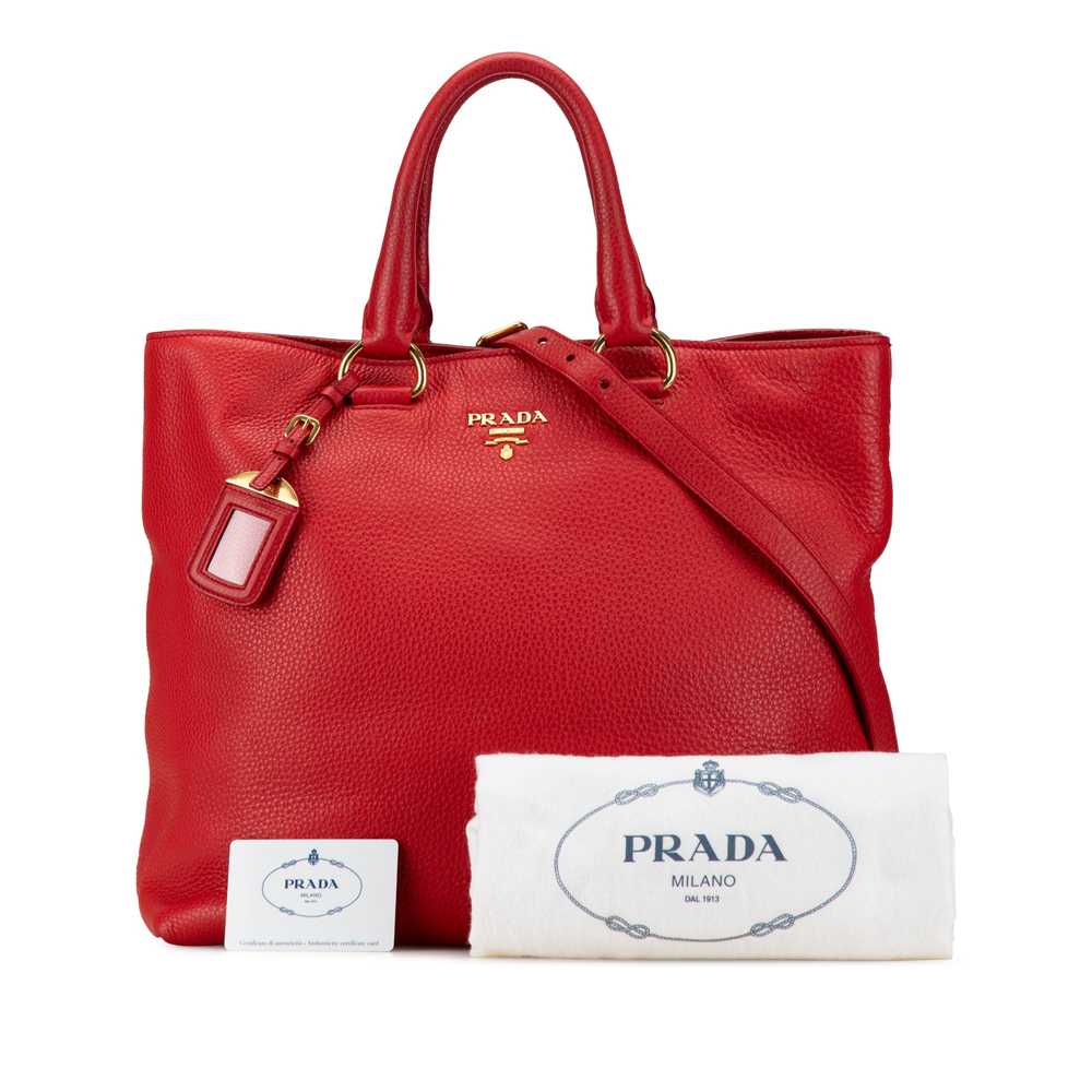 Red Prada Vitello Daino Satchel - image 10