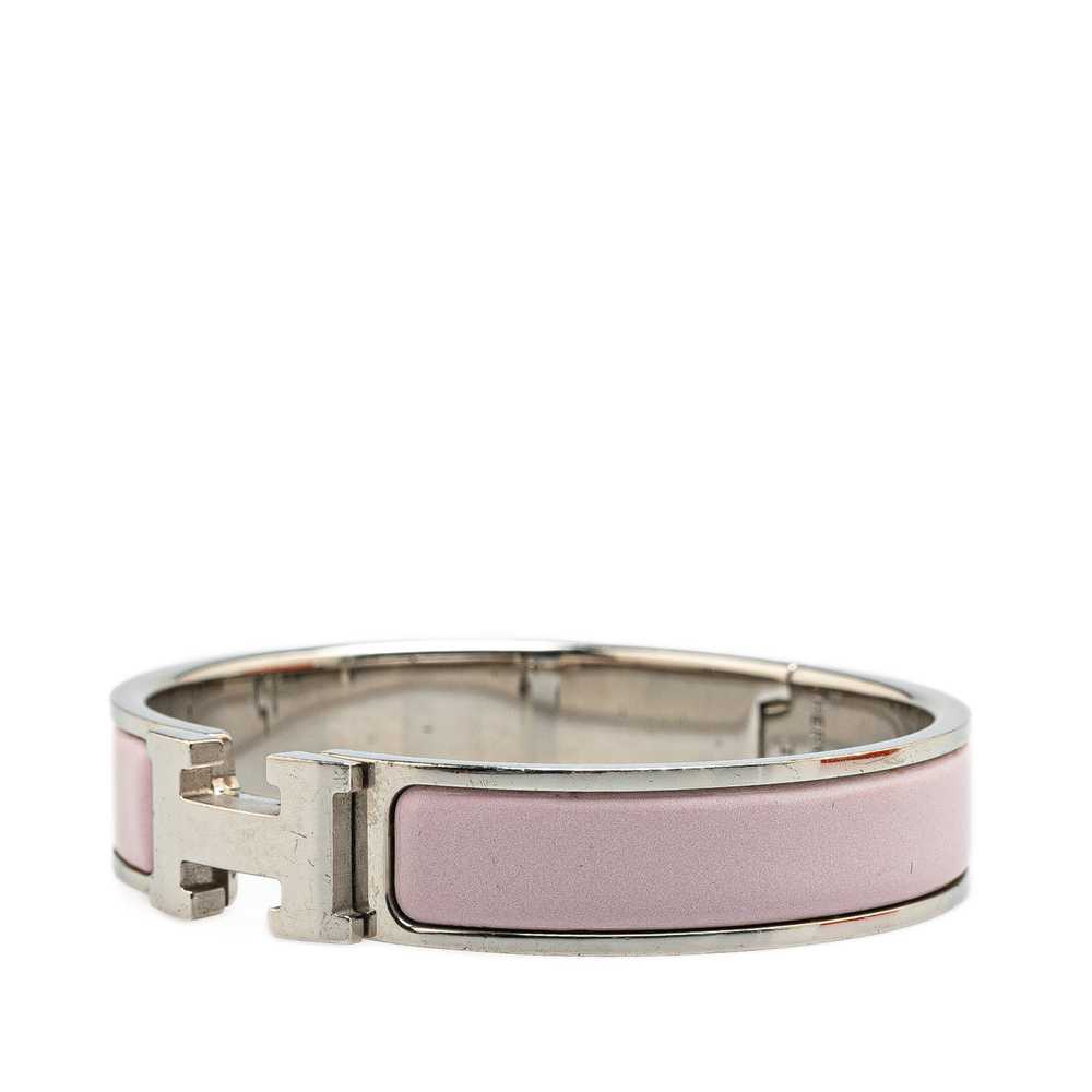 Pink Hermès Narrow Enamel Clic H Bracelet - image 2