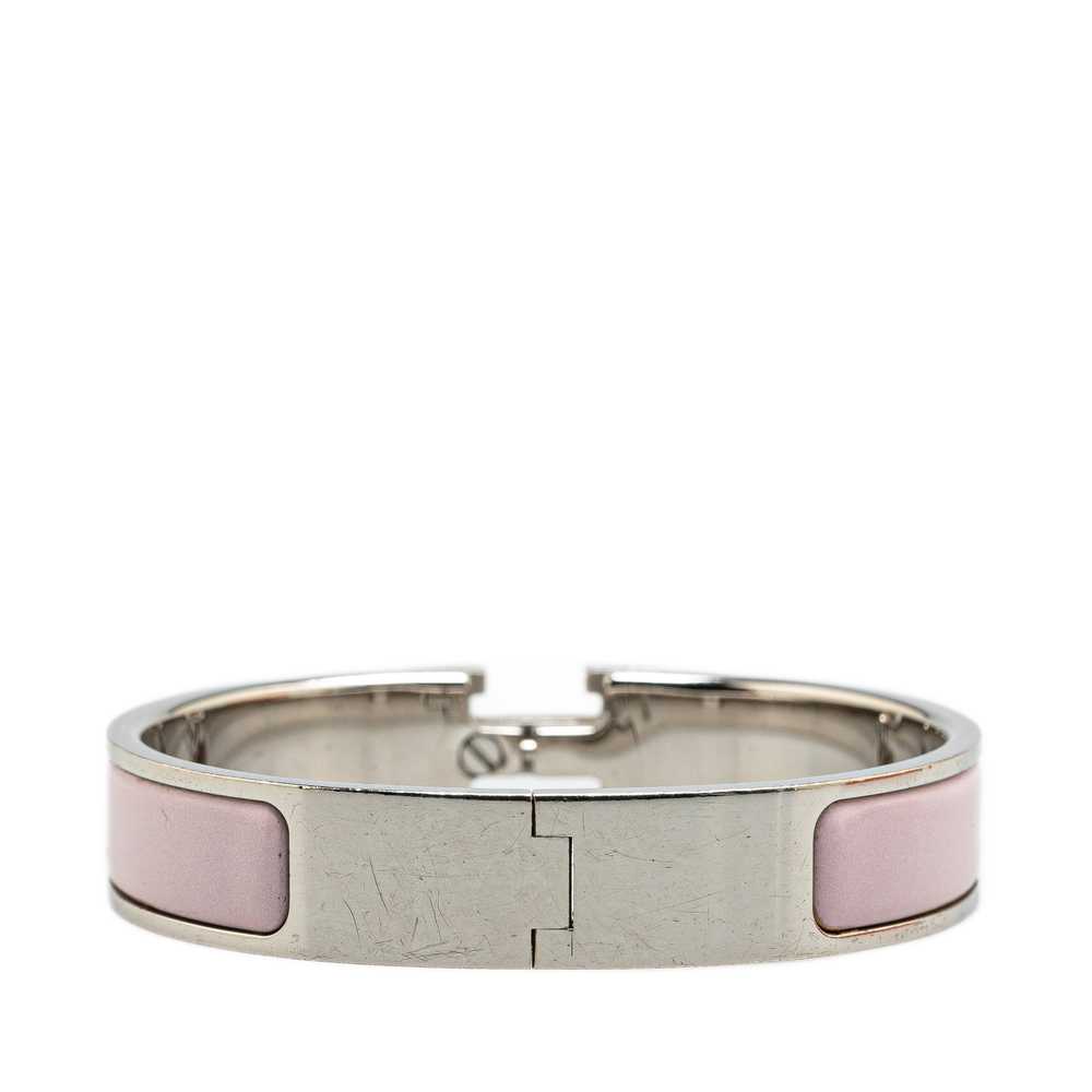 Pink Hermès Narrow Enamel Clic H Bracelet - image 3