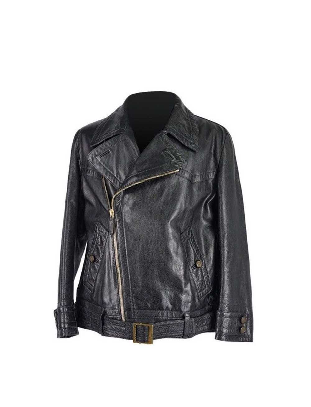 Gucci Gucci Leather Biker Asymmetric Zip Up Detai… - image 1