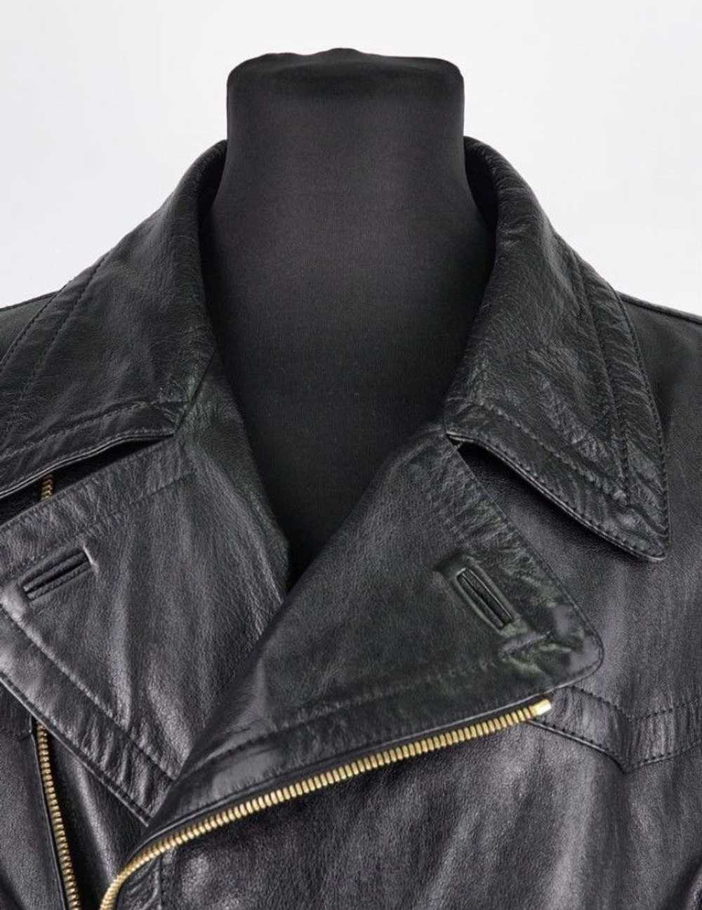 Gucci Gucci Leather Biker Asymmetric Zip Up Detai… - image 4