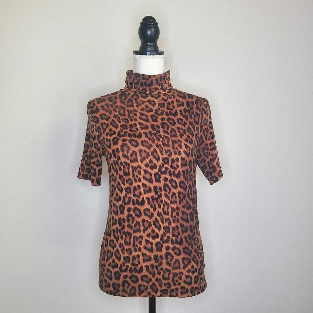 Michael Kors Michael Kors Leopard Print Turtlenec… - image 1