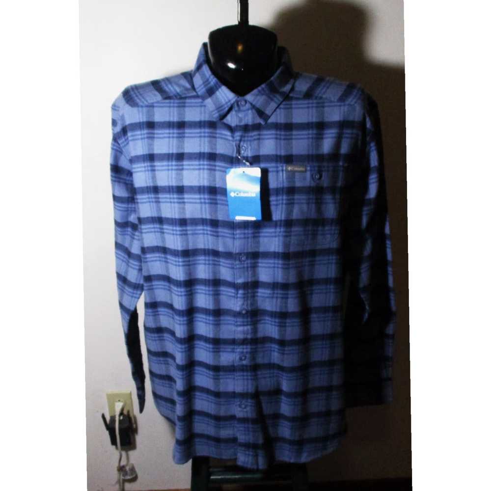 Vintage Luxurious Blue Semi Flannel Long Sleeve C… - image 1