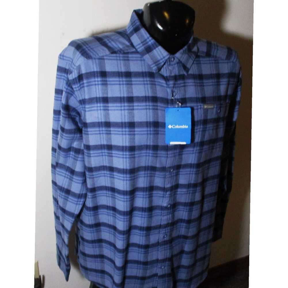 Vintage Luxurious Blue Semi Flannel Long Sleeve C… - image 3