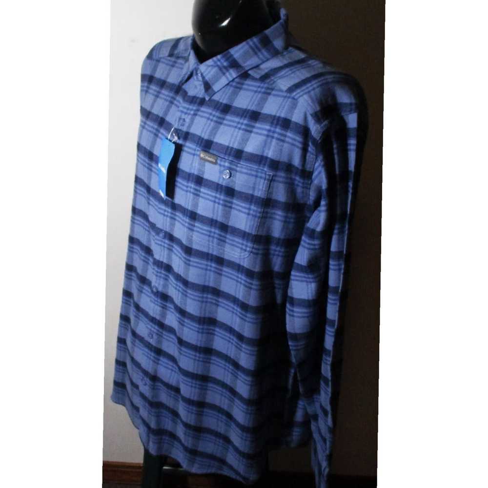 Vintage Luxurious Blue Semi Flannel Long Sleeve C… - image 4