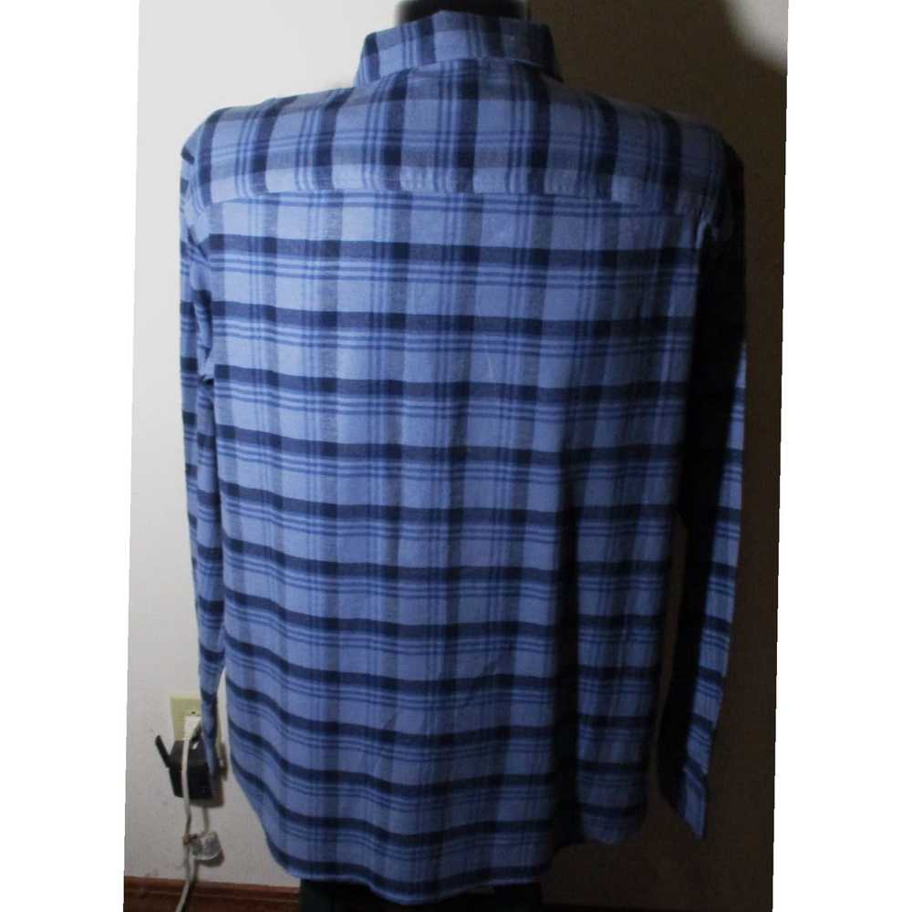 Vintage Luxurious Blue Semi Flannel Long Sleeve C… - image 5