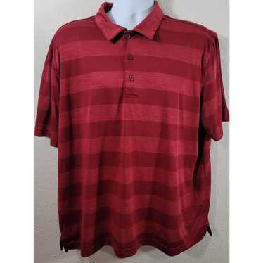 George George Burgundy Striped Polo Shirt XL Light