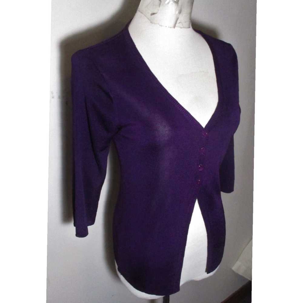 Parasuco Ladies Purple Tight Knit Rayon 3/4 Sleev… - image 3