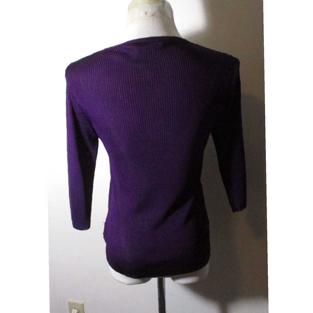 Parasuco Ladies Purple Tight Knit Rayon 3/4 Sleev… - image 5