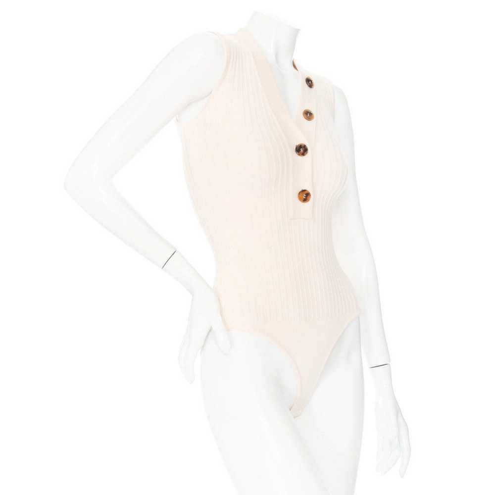 KHAITE Khaite Wool Blend Knit Button Down Bodysuit - image 2