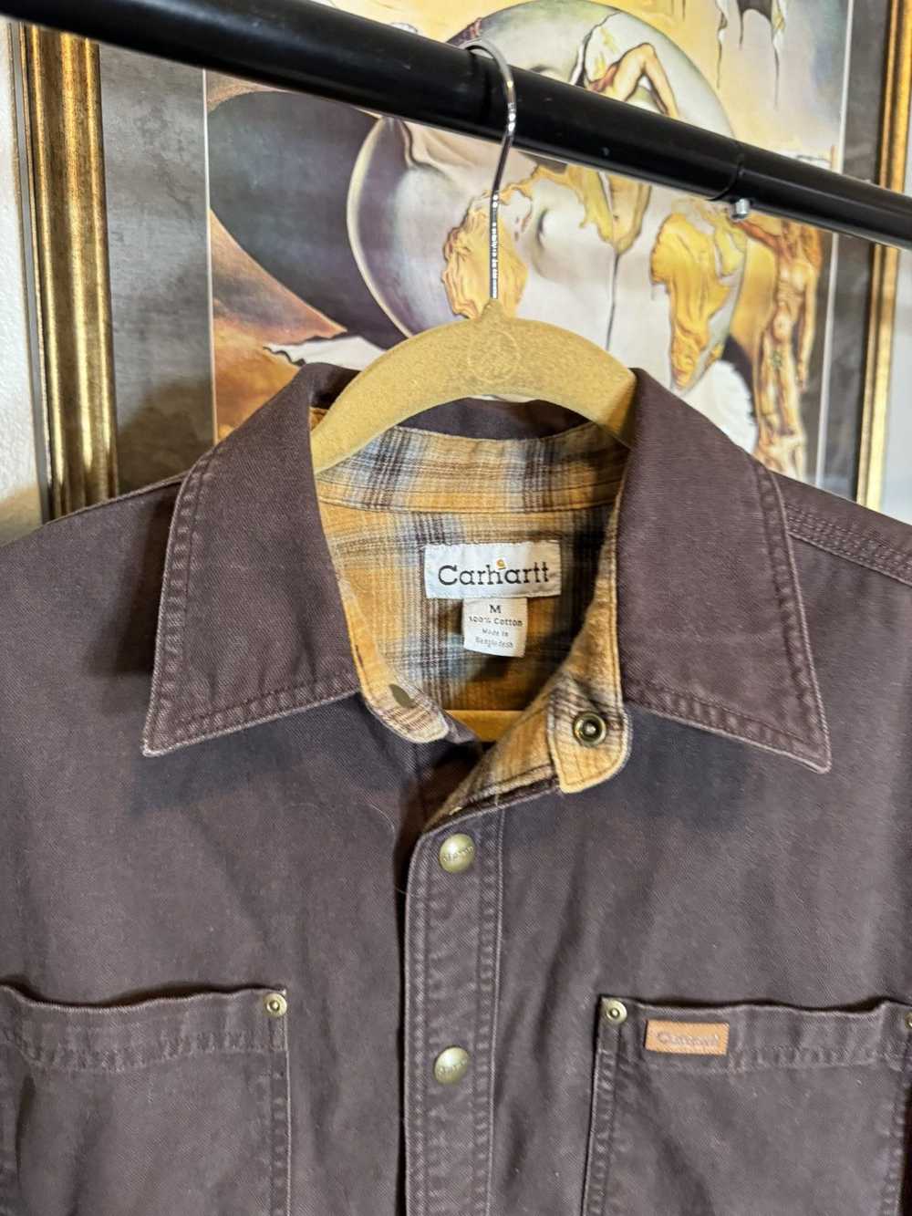 Carhartt × Vintage Vintage Plaid Lined Carhartt S… - image 3