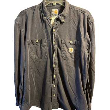 Carhartt Carhartt FR Shirt Mens L Navy Blue LS FL… - image 1