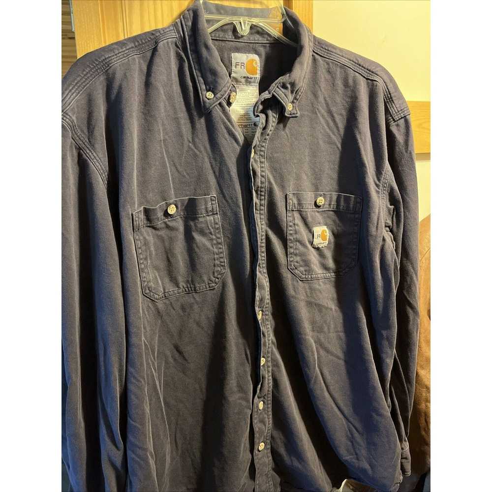 Carhartt Carhartt FR Shirt Mens L Navy Blue LS FL… - image 2