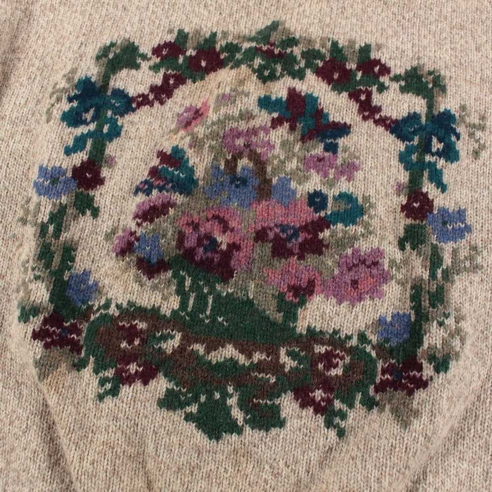 Eddie Bauer Floral Knit Wool Cottagecore Sweater … - image 2