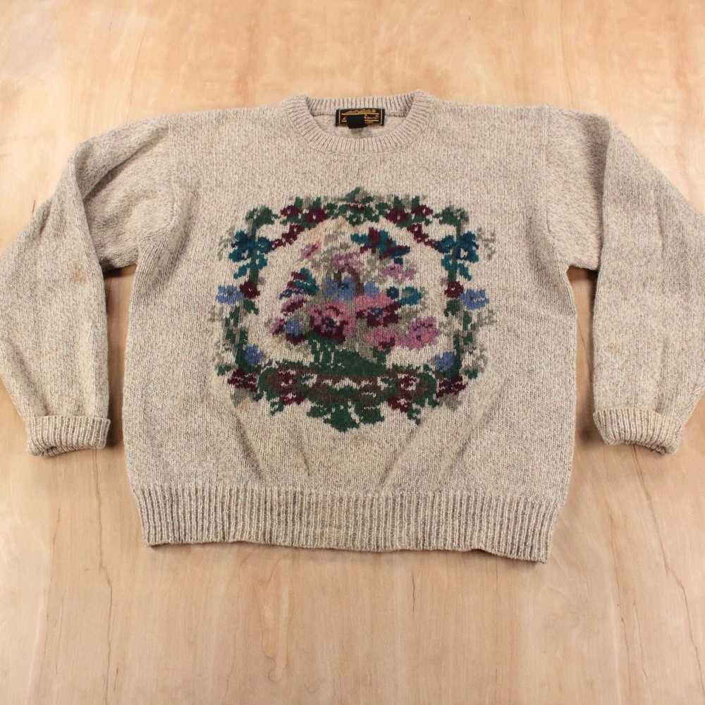 Eddie Bauer Floral Knit Wool Cottagecore Sweater … - image 3