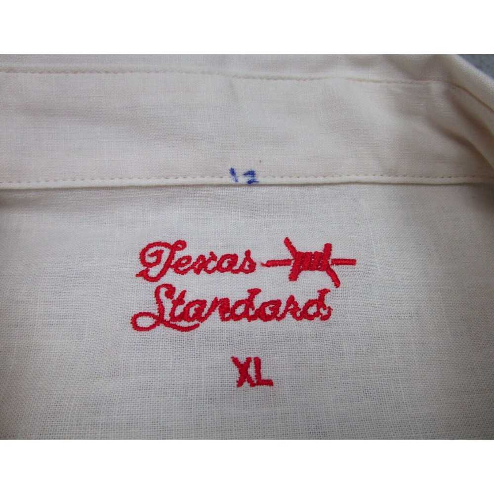 Vintage Mens XL Ivory Red Cuban Embroidered Camp … - image 5