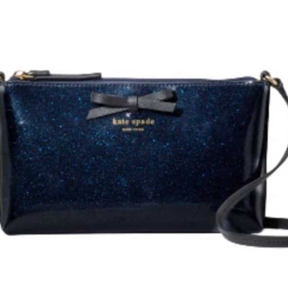 Kate Spade Blue Glitter Crossbody - image 1