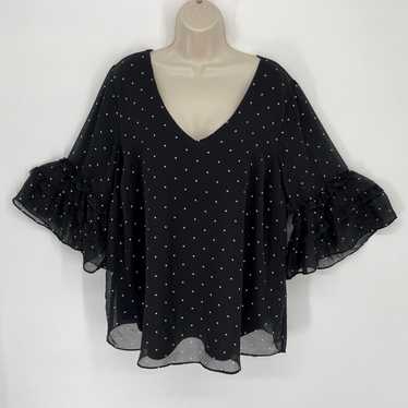 Other Torrid Chiffon Ruffle Bell Sleeve Polka Dots