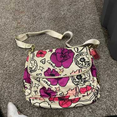 Vintage COACH Brand Kyra Poppy Floral Crossbody Ba