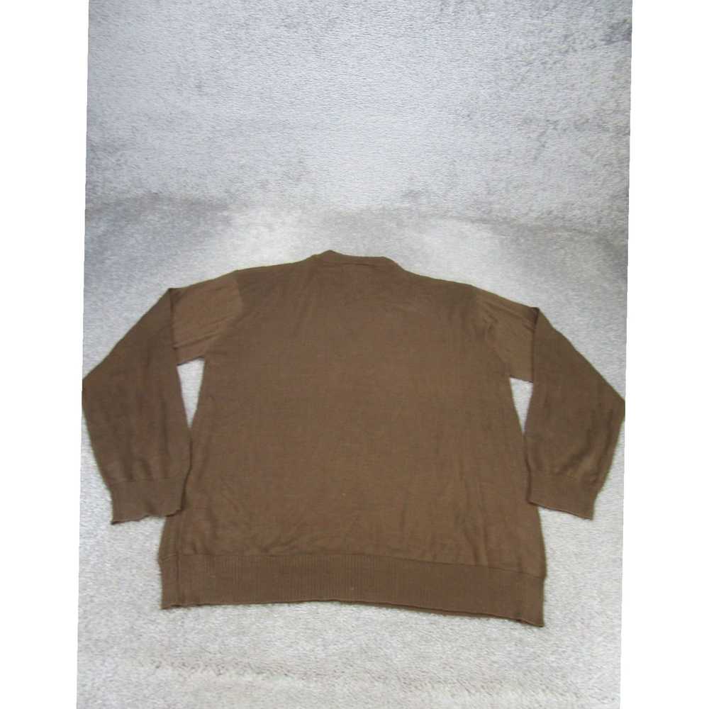 Vintage Silk Knit Brown Mock Neck Sweater for Men… - image 3