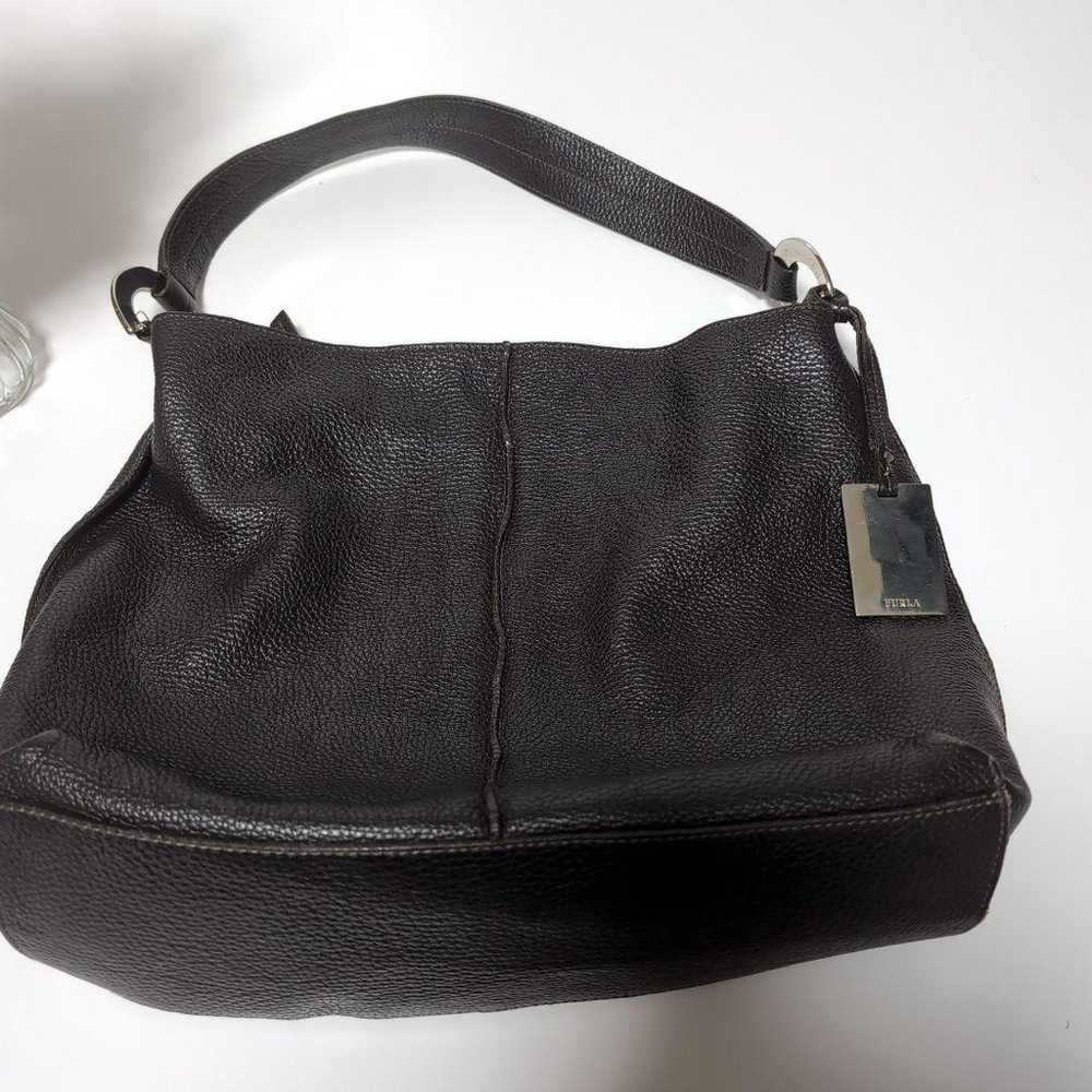 FURLA Leather Handbag Dark Brown Shoulder Bag - image 2