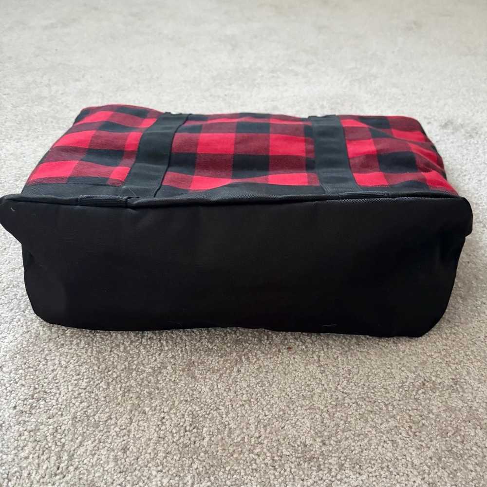 Eddie Bauer Red Black Plaid Tote 15 x 18 Never Us… - image 3