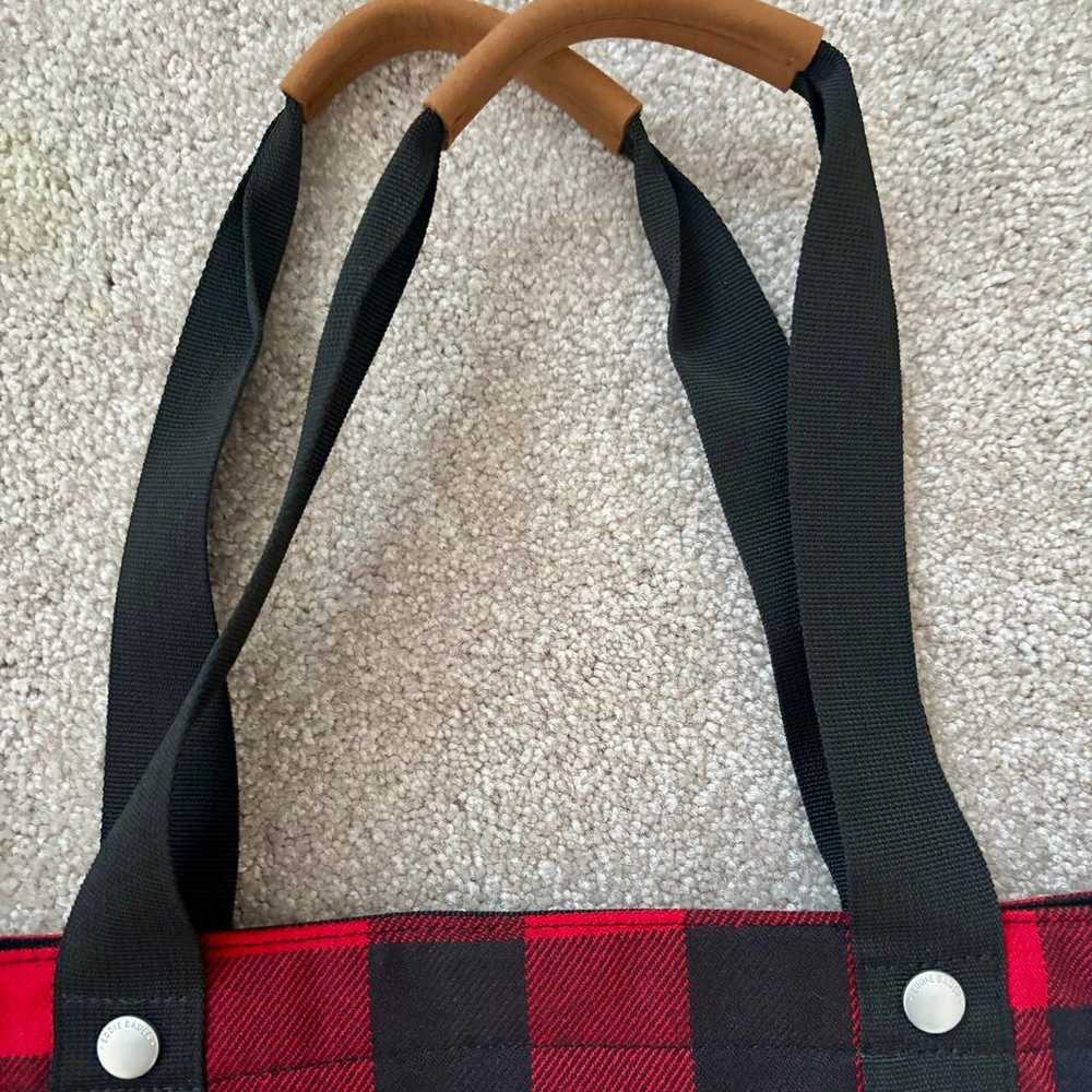 Eddie Bauer Red Black Plaid Tote 15 x 18 Never Us… - image 6