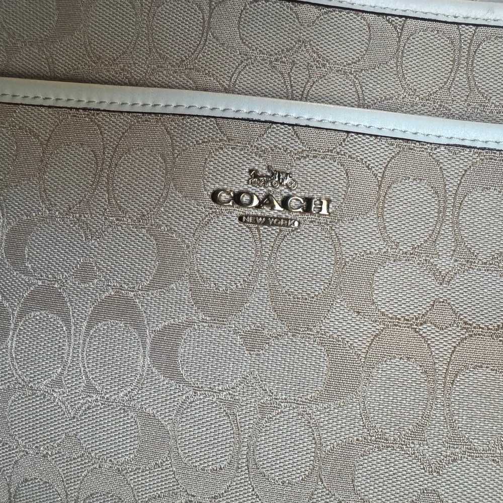 COACH canvas with leather trim and adjustable str… - image 4