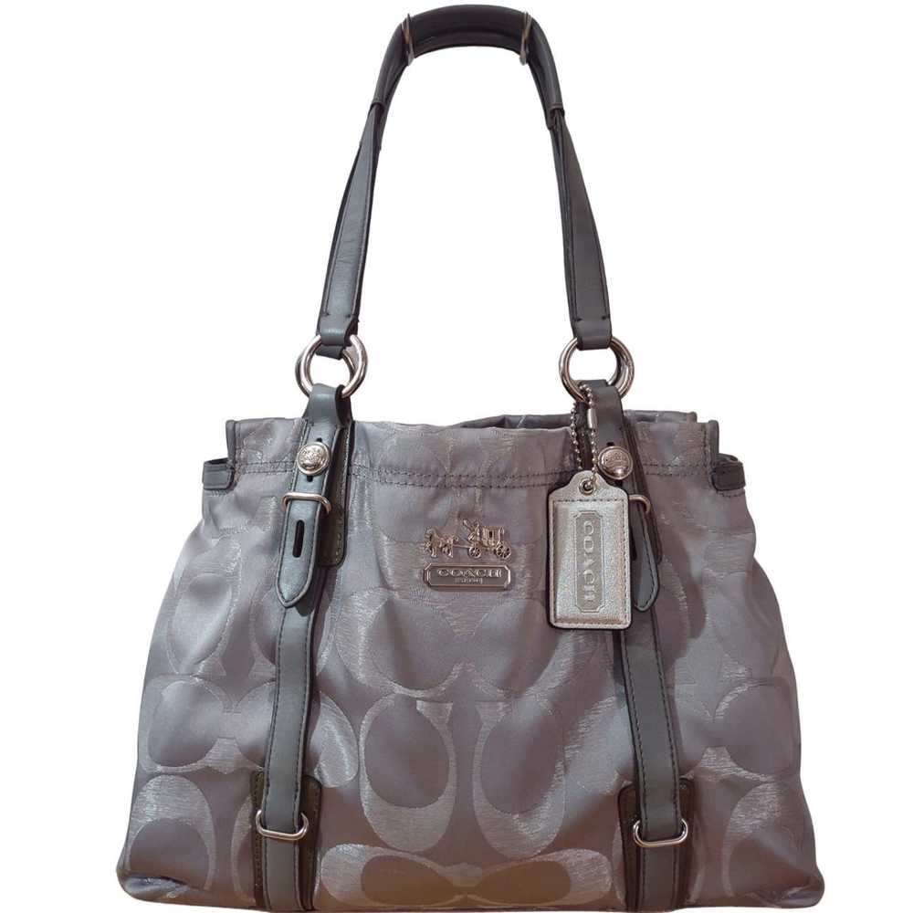 COACH Signature Canvas Leather Tote Gray - image 1