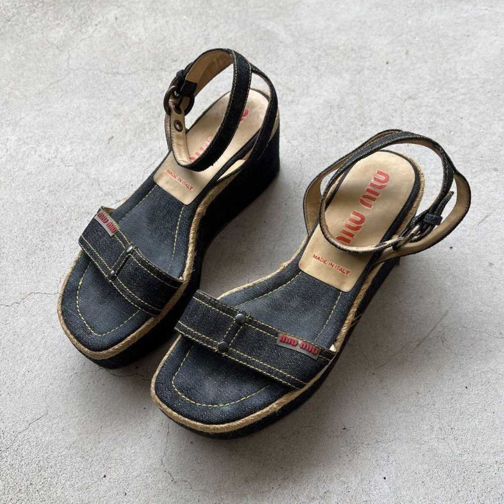 Miu Miu Archive 00s miu miu denim sandals - image 3