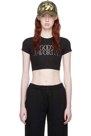 Praying Praying God’s Favorite rhinestone crop top