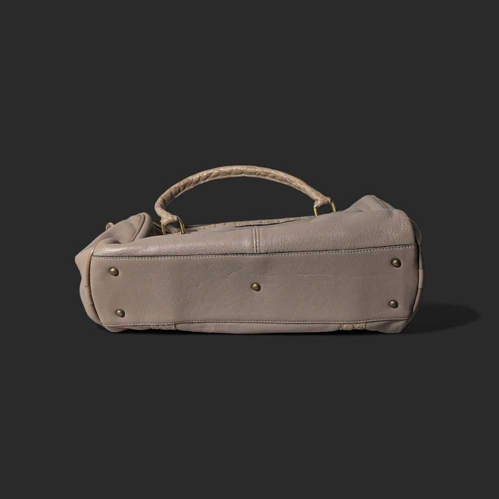 John Romaine Beige Leather Shoulder Bag with Croc… - image 6