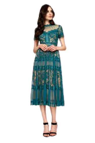 Tadashi Shoji Camilla Tea-Length Dress "00"