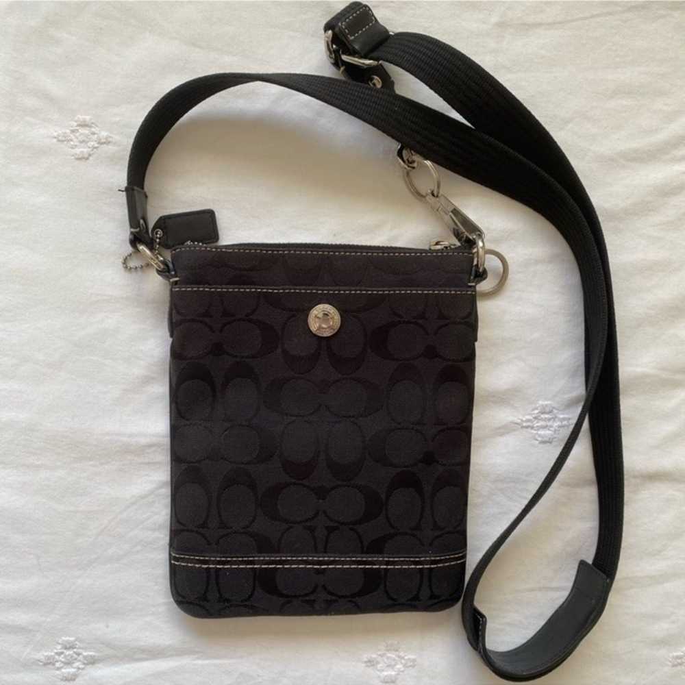 Coach Black Signature Monogram Logo Print Swingpa… - image 2