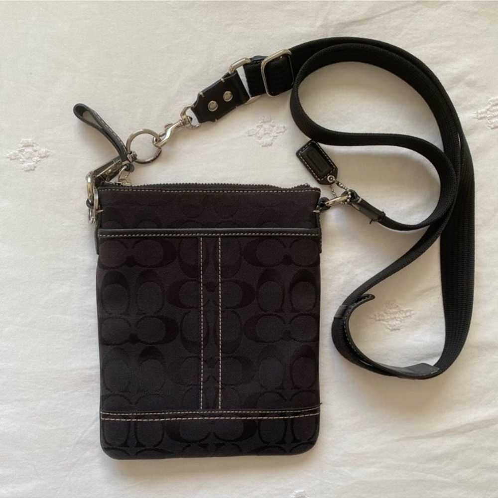 Coach Black Signature Monogram Logo Print Swingpa… - image 3