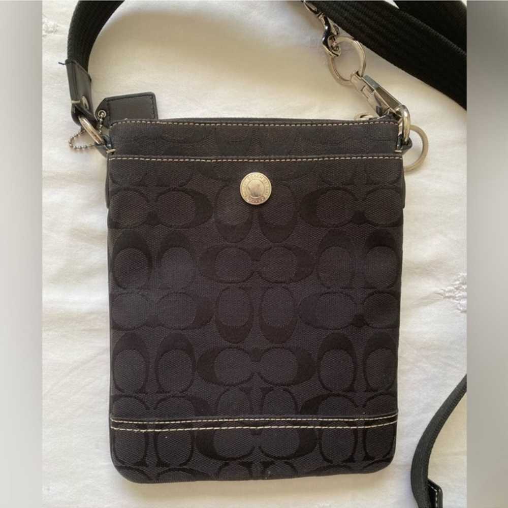 Coach Black Signature Monogram Logo Print Swingpa… - image 4