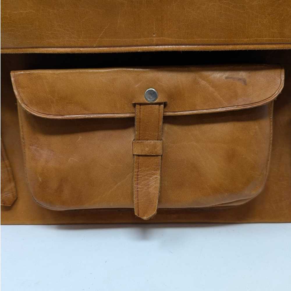 Vintage Leather Camera Messenger Bag Tan - image 10