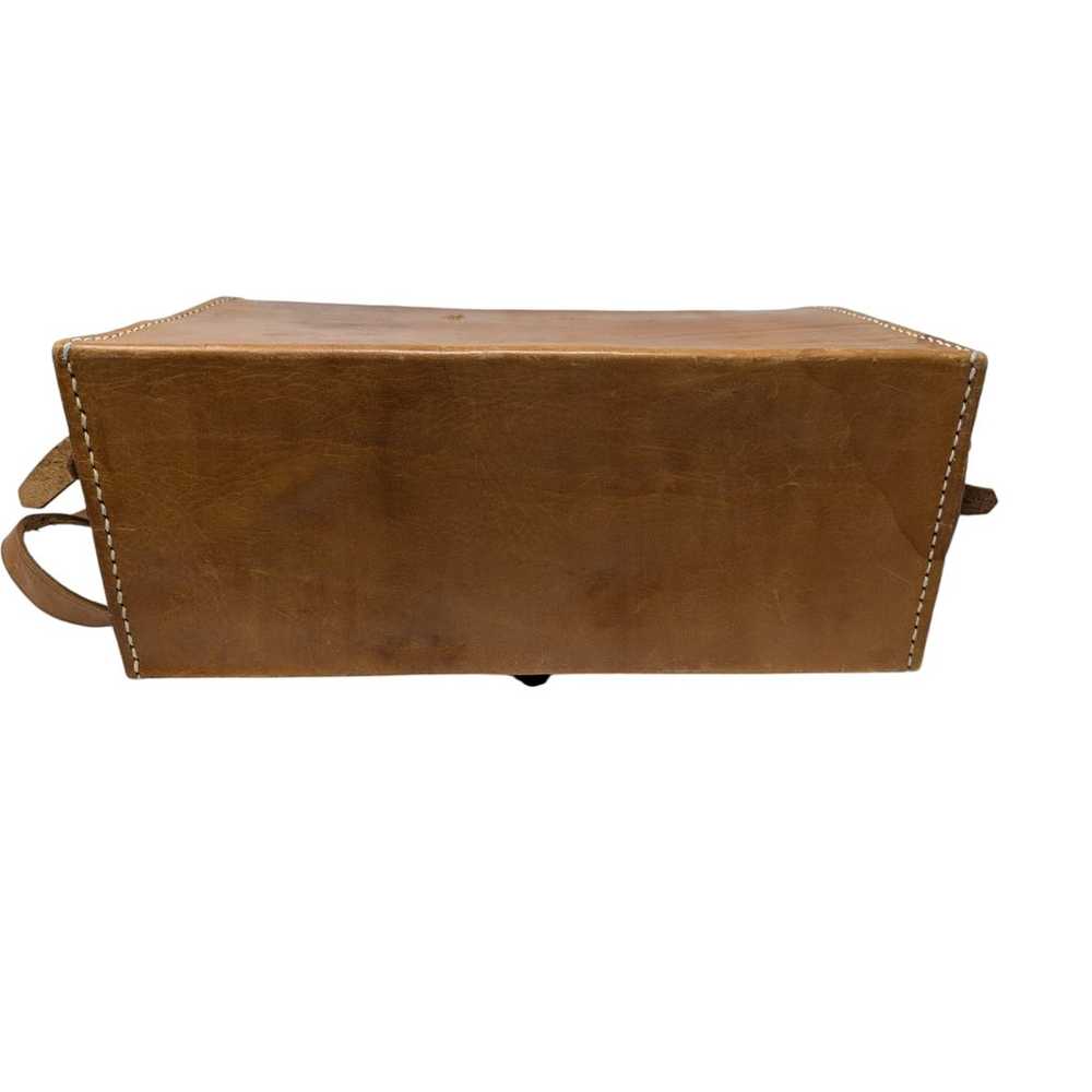 Vintage Leather Camera Messenger Bag Tan - image 7