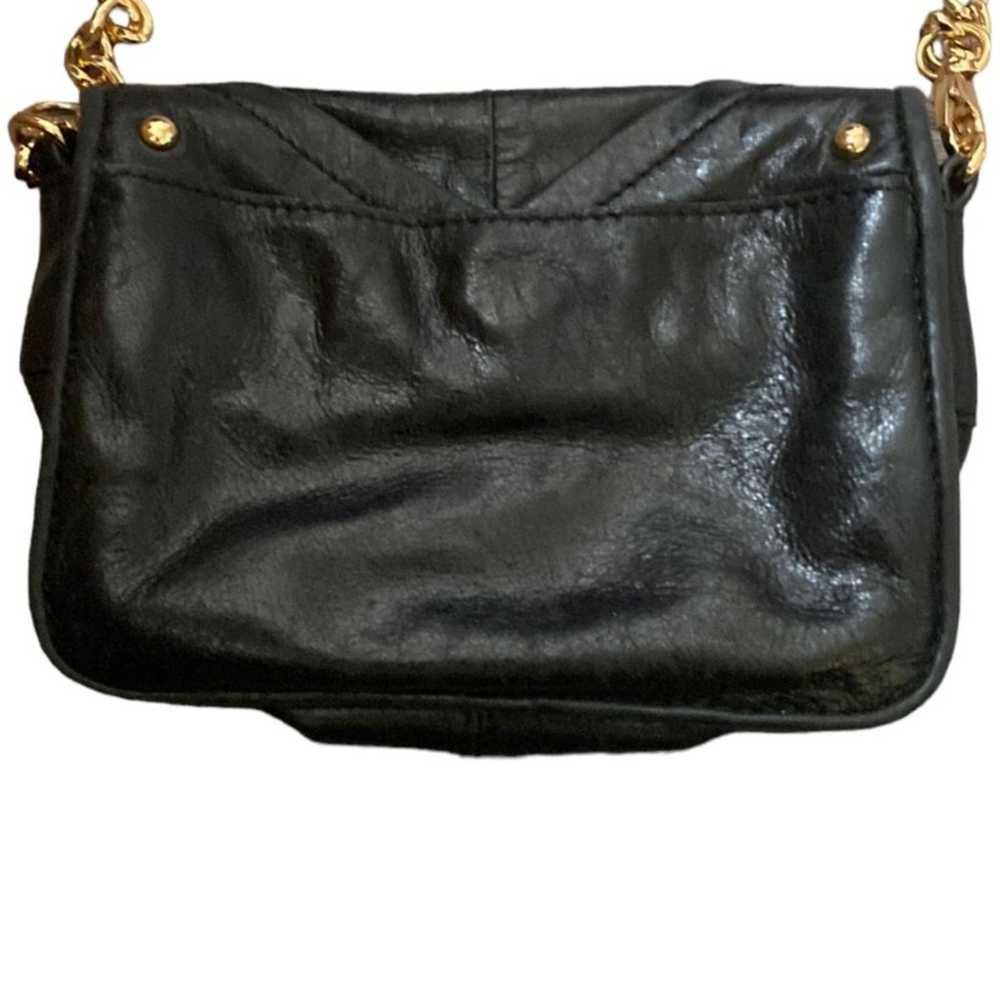 Badgley Mischka Black Leather Gold Studded Bag - image 6