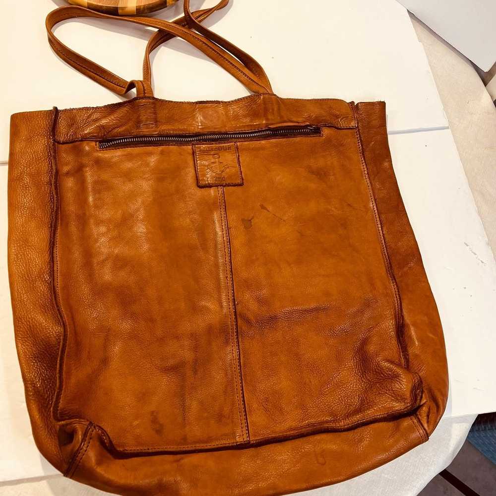 HARBOUR 2ND Elbe Large Cognac Brown Leather Tote - image 2