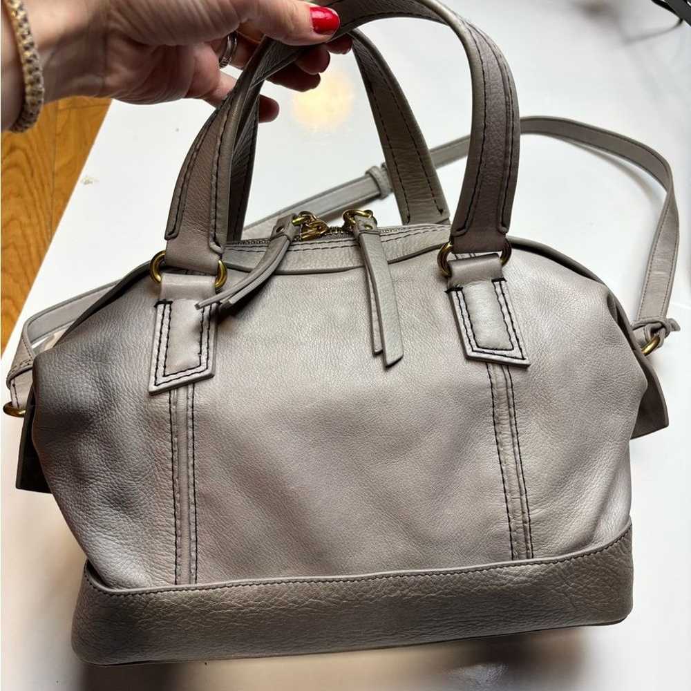 Alco grey leather two way bag - image 4