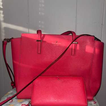 Kate spade coral red purse and wallet