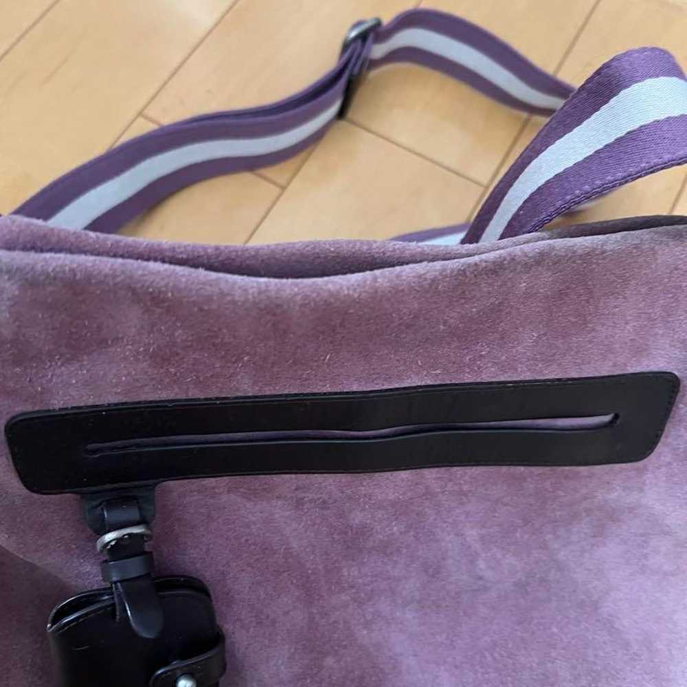 Barry shoulder bag, purple, suede. - image 2