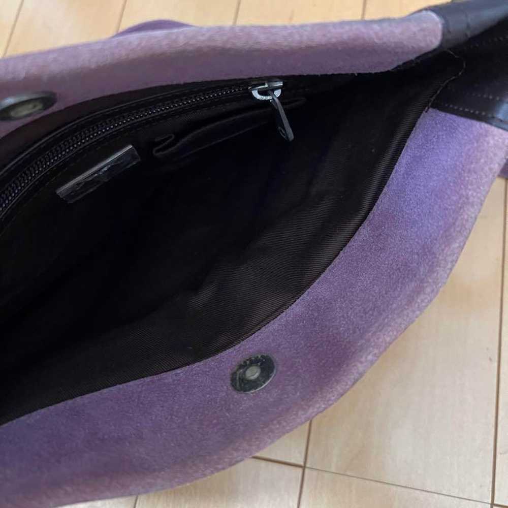 Barry shoulder bag, purple, suede. - image 3