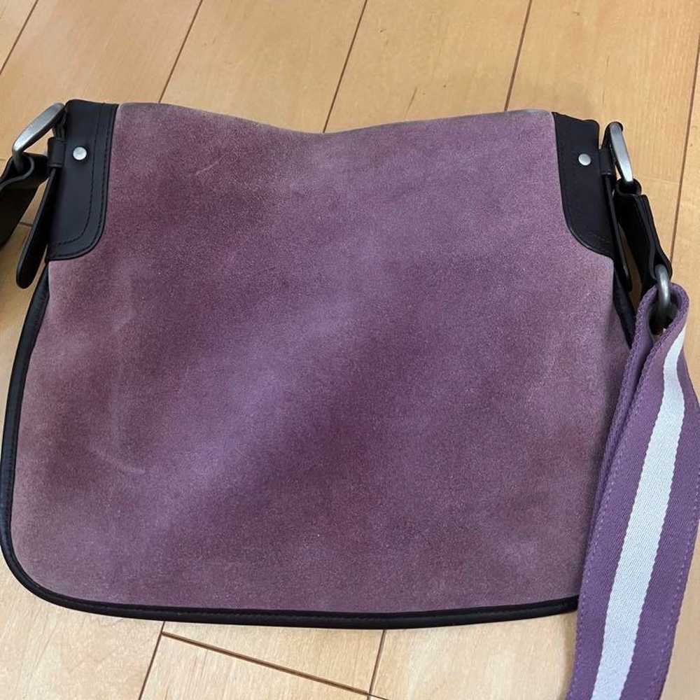 Barry shoulder bag, purple, suede. - image 4