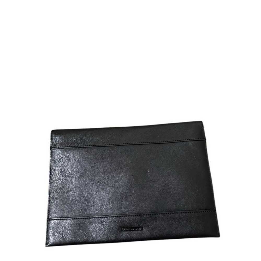 Rebecca Minkoff Black Leather Large Flower Envelo… - image 5