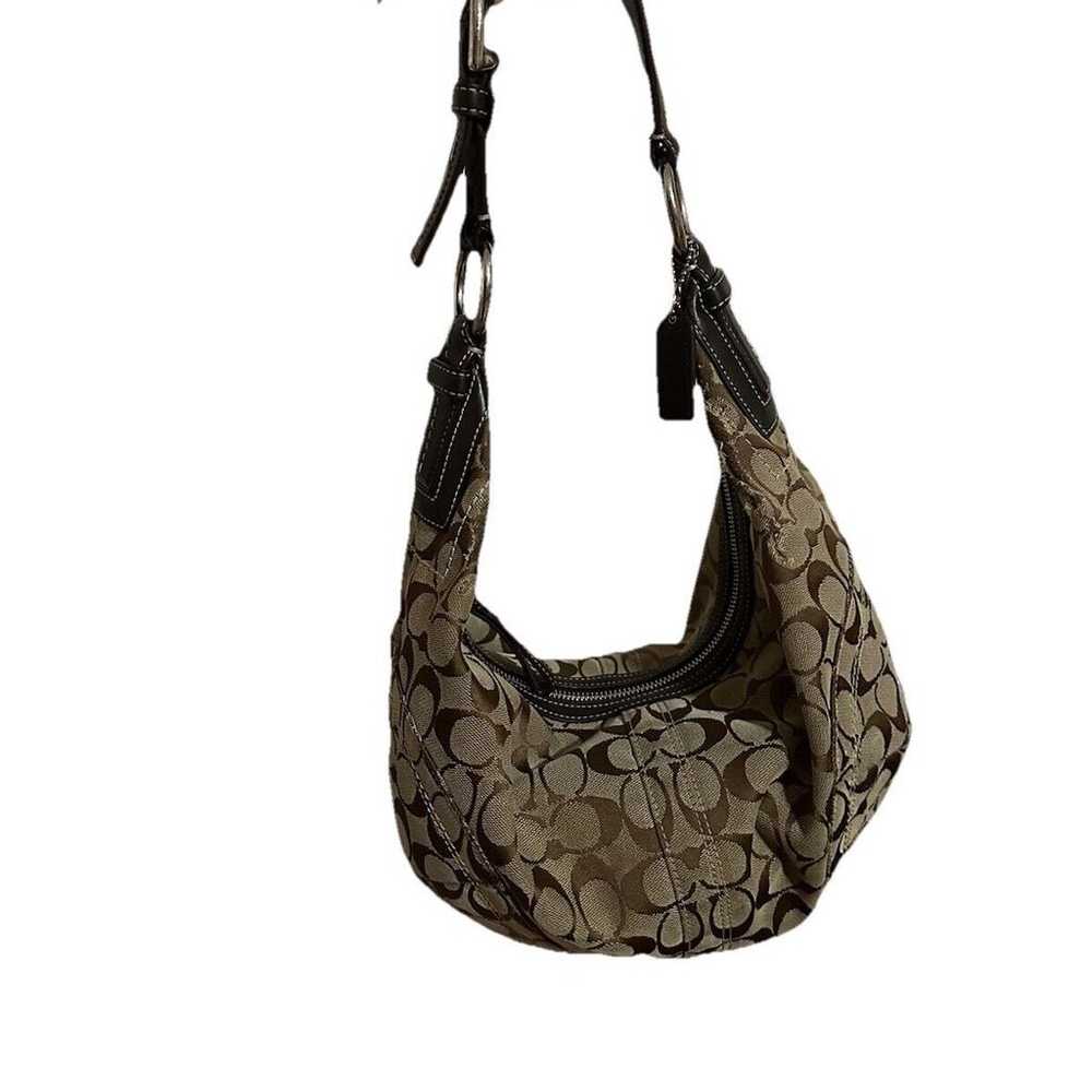 Coach Hobo Signature Jacquard Shoulder Handbag Pu… - image 10