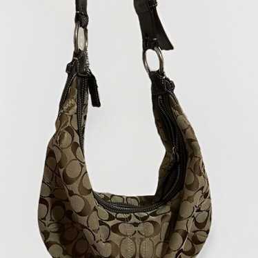 Coach Hobo Signature Jacquard Shoulder Handbag Pu… - image 1